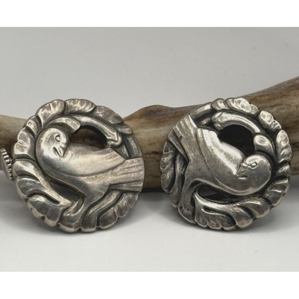 Vintage Georg Jensen Sterling Silver Bird Earrings No. 66 – Denmark